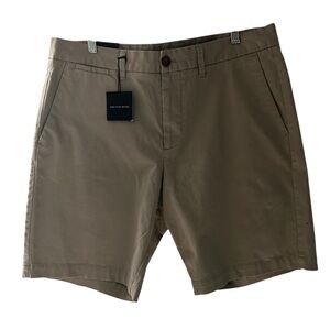 NWT SAKS FIFTH AVENUE Khaki Classic Pima Cotton Chino Shorts I6